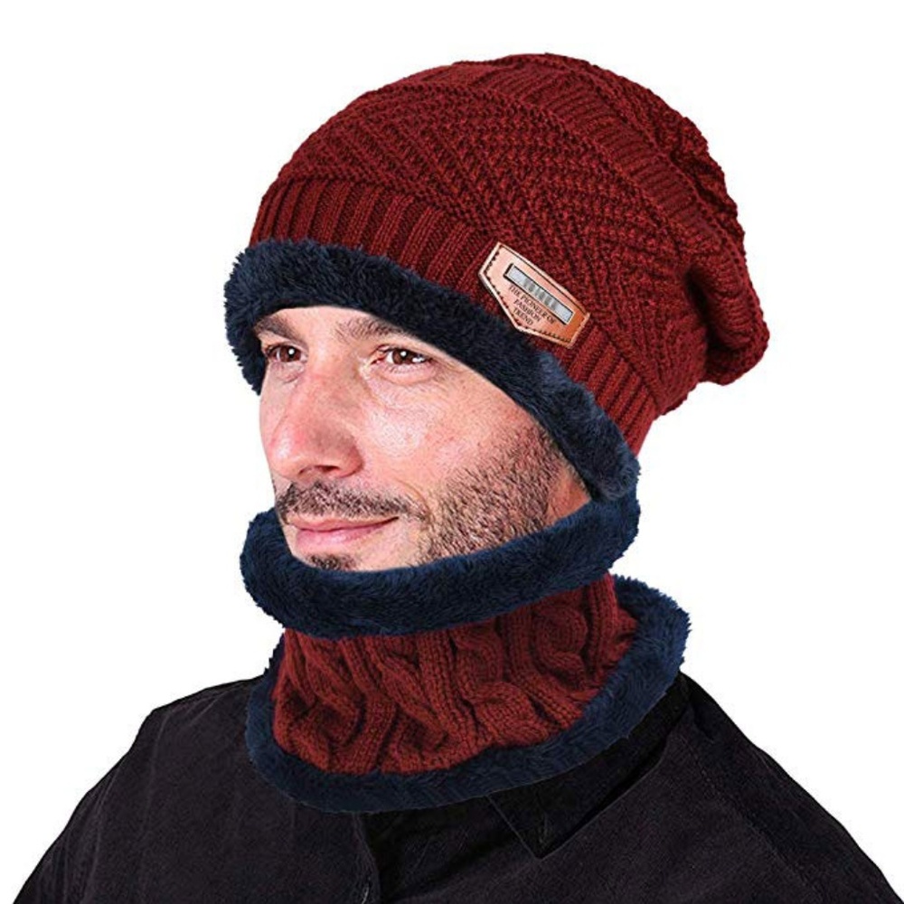 ✨✨BRAND NEW Winter Knit Skull Cap Beanie Hat with Neck Gaiter - Picture 3 of 6